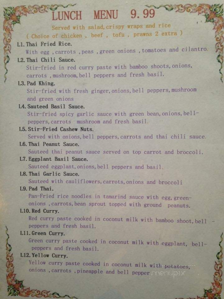 I Am Thai - Abbotsford, BC menu_pic
