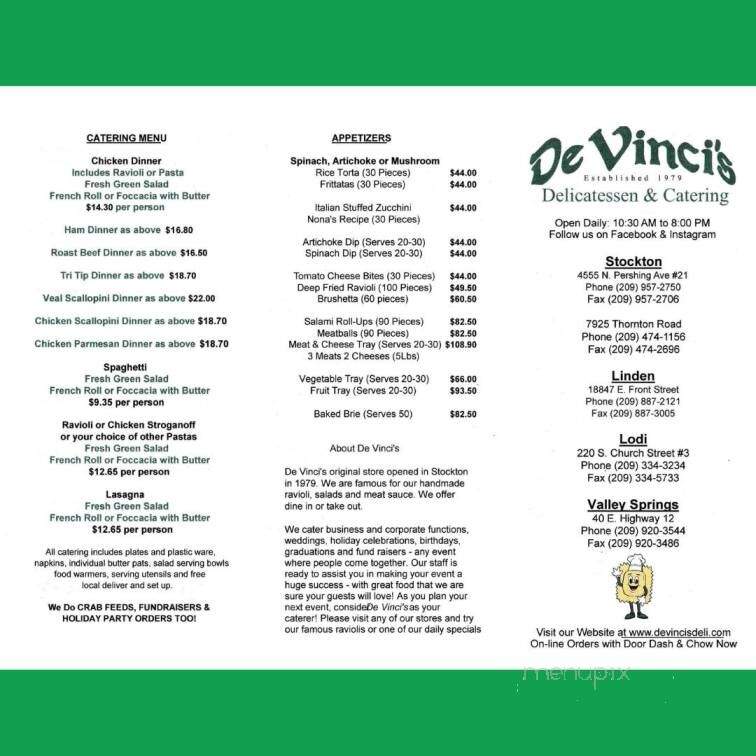 De Vinci's Delicatessen & Catering - Valley Springs, CA