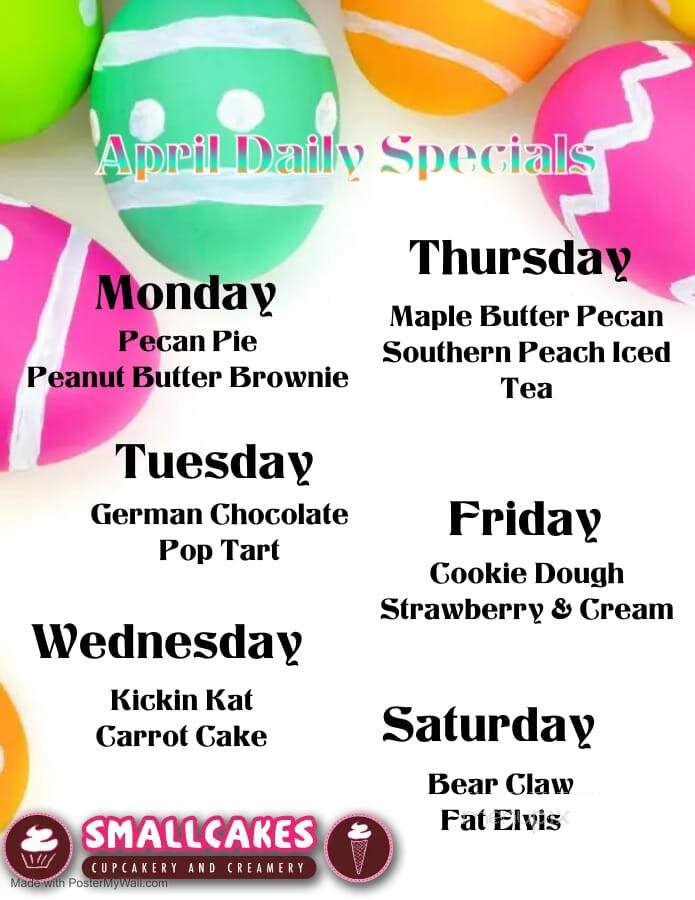 SmallCakes - Shreveport, LA menu_pic