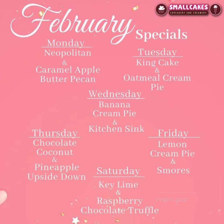 SmallCakes - Shreveport, LA menu_pic