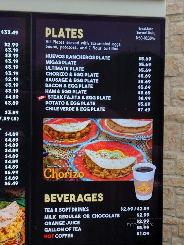 Rosa's Cafe & Tortilla Factory - Allen, TX menu_pic