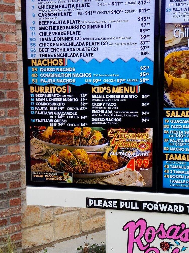 Rosa's Cafe & Tortilla Factory - Allen, TX menu_pic