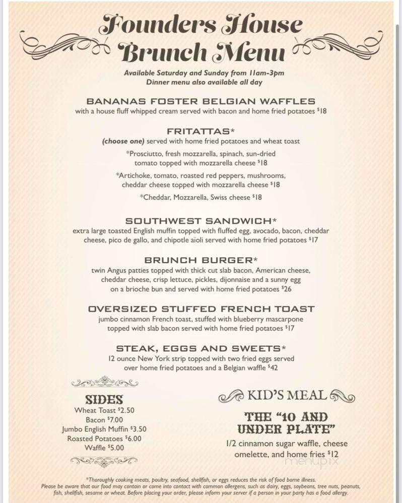 Founders House Pub and Patio - Milford, CT menu_pic