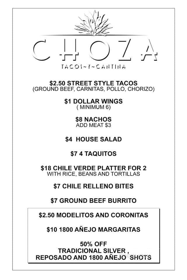 Choza Tacos Y Cantina - Danville, CA menu_pic