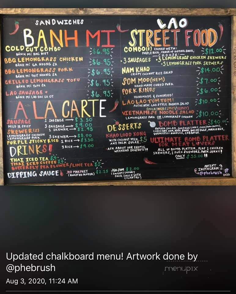 Spicy Joi's Banh Mi x Lao Street Food - Concord, CA menu_pic