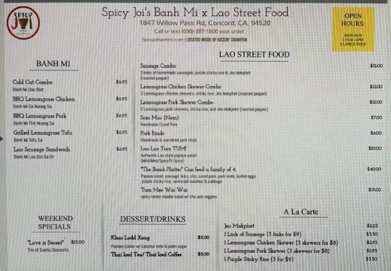 Spicy Joi's Banh Mi x Lao Street Food - Concord, CA