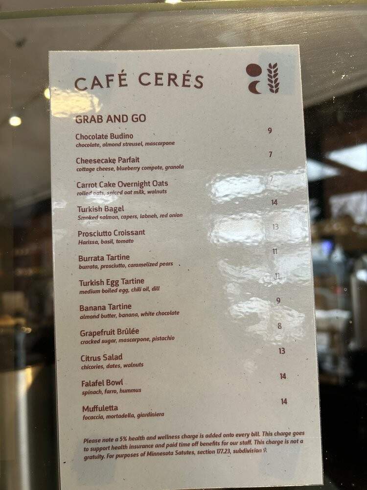 Cafe Ceres - Minneapolis, MN menu_pic