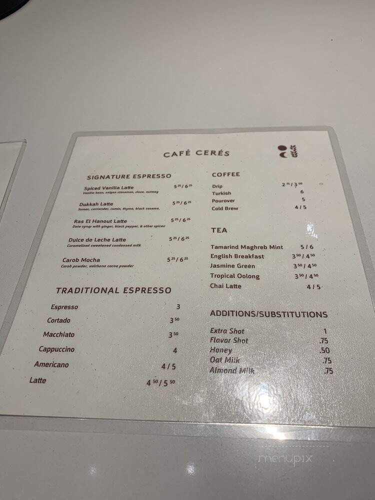Cafe Ceres - Minneapolis, MN menu_pic