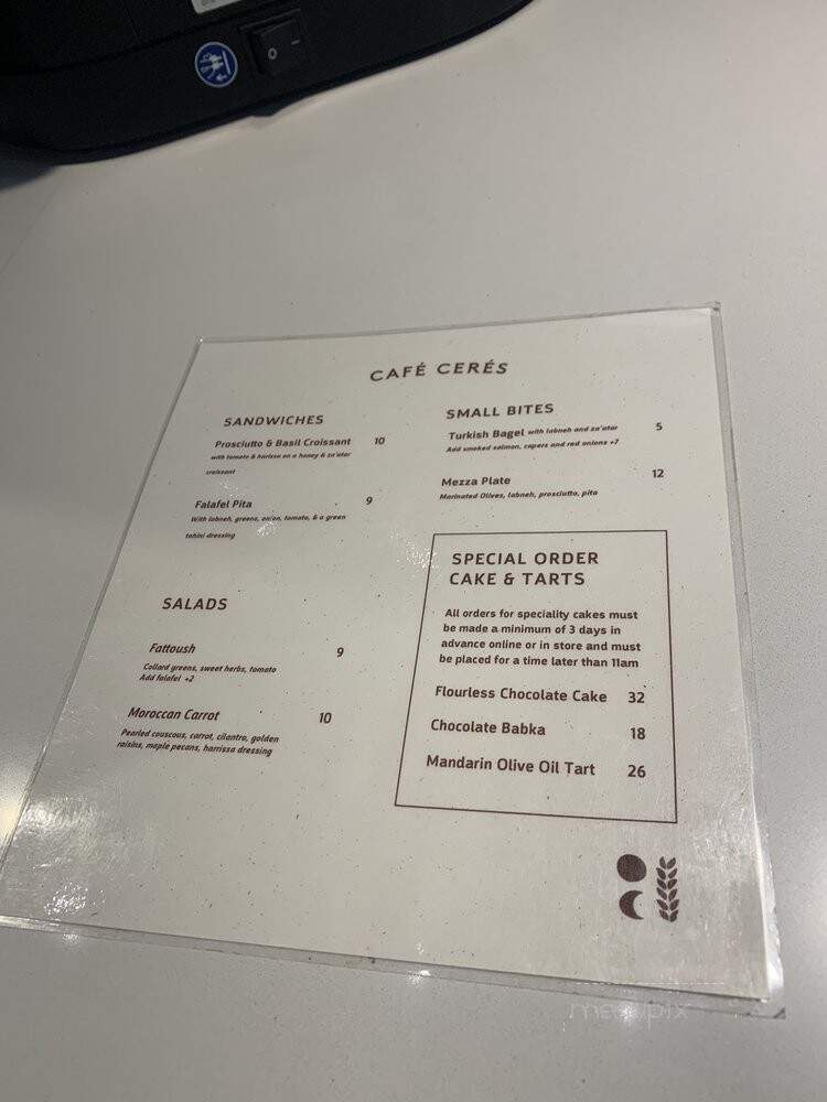 Cafe Ceres - Minneapolis, MN menu_pic