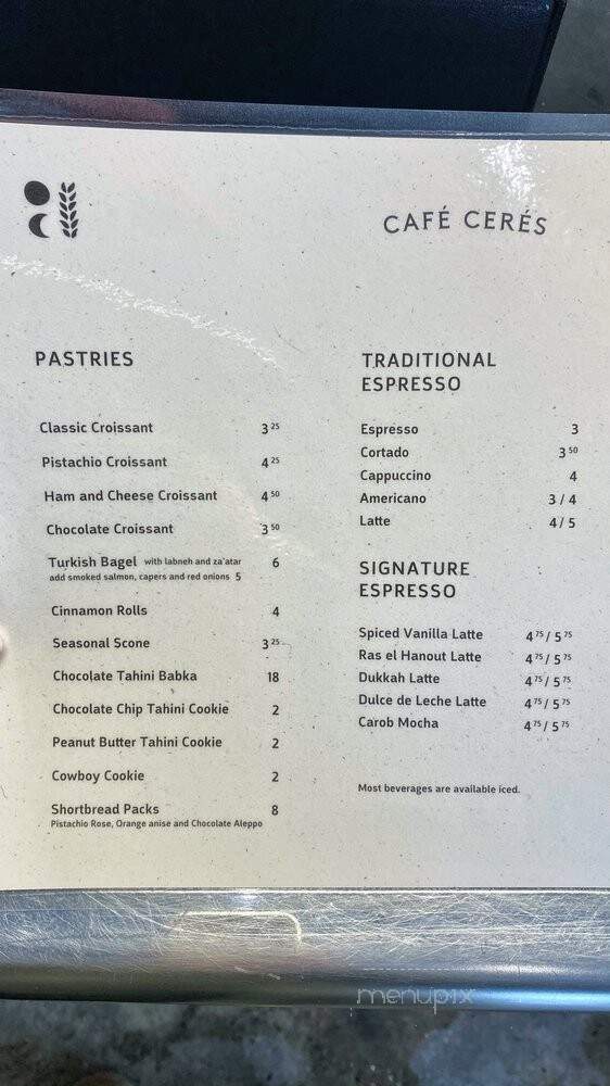 Cafe Ceres - Minneapolis, MN menu_pic