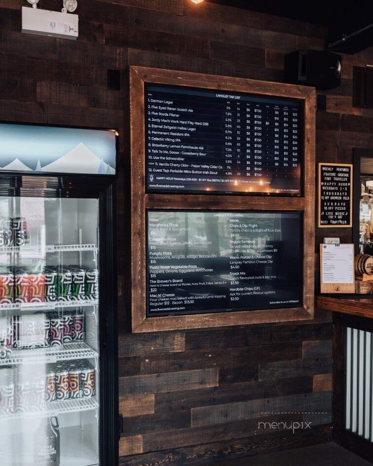 Five Roads Brewing - Langley, BC menu_pic