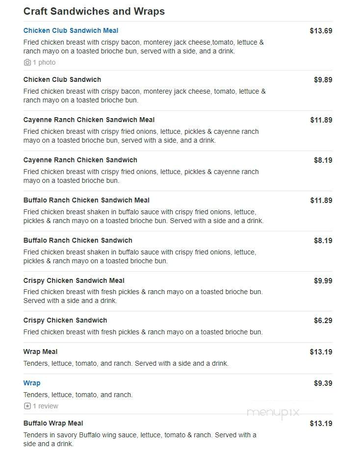 Slim Chickens - Lynn Haven, FL menu_pic