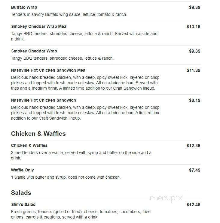 Slim Chickens - Lynn Haven, FL menu_pic
