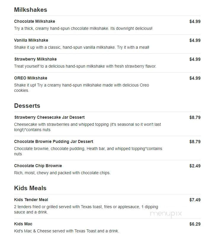 Slim Chickens - Lynn Haven, FL menu_pic