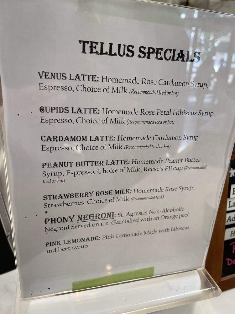 Tellus Coffee - Walnut Creek, CA menu_pic