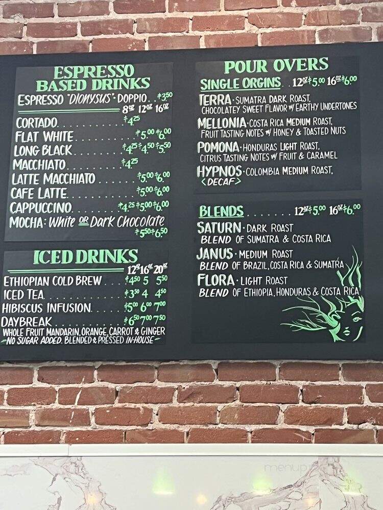 Tellus Coffee - Walnut Creek, CA menu_pic