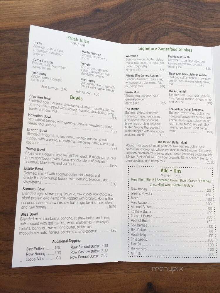 SunLife Organics - Manhattan Beach, CA menu_pic