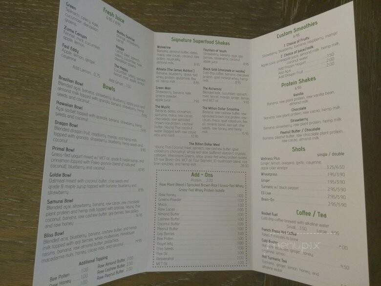 SunLife Organics - Manhattan Beach, CA menu_pic