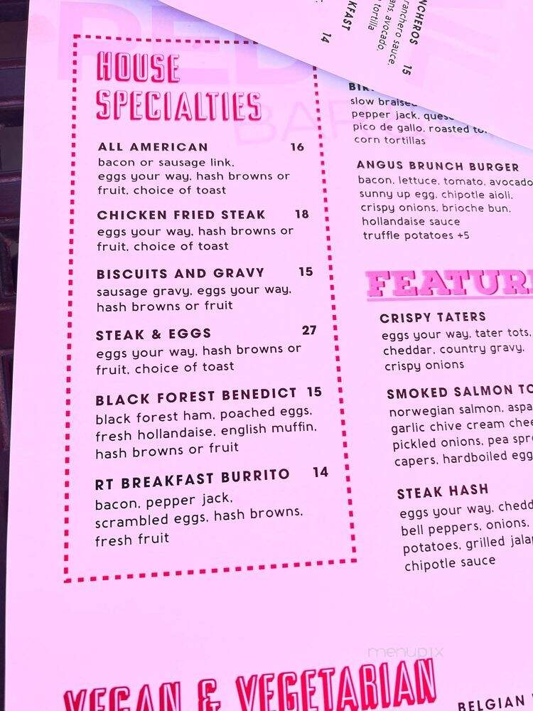 Red Tail Bar & Grill - El Cajon, CA menu_pic