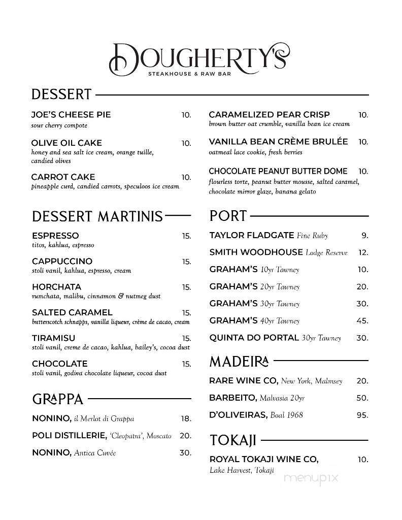 Dougherty's Steakhouse & Raw Bar - Atlantic City, NJ menu_pic