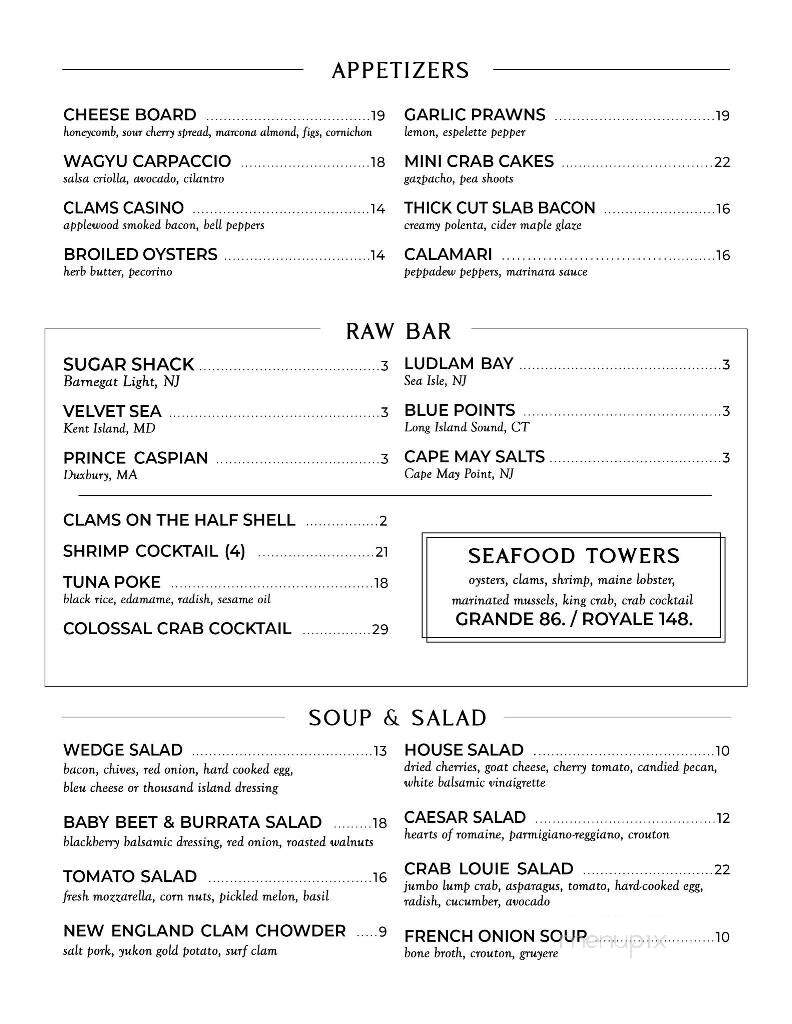 Dougherty's Steakhouse & Raw Bar - Atlantic City, NJ menu_pic