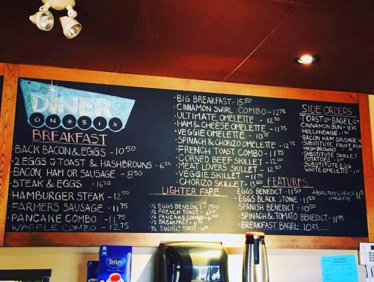 Diner On Six - Vernon, BC menu_pic