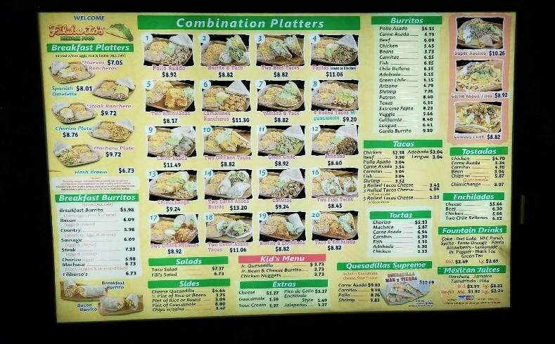Filiberto's Mexican Food - Flagstaff, AZ menu_pic