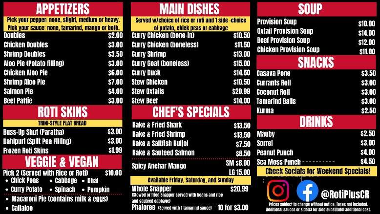 Roti Plus - Hamilton, NJ menu_pic