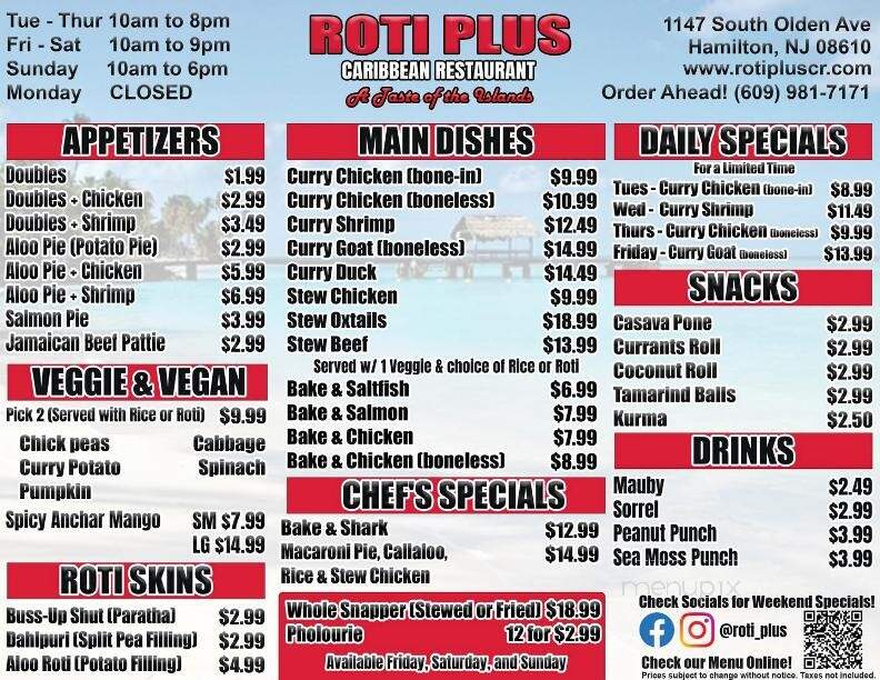 Roti Plus - Hamilton, NJ menu_pic