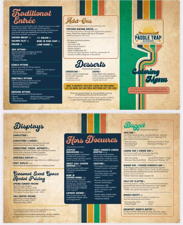 The Paddle Trap - Mandan, ND menu_pic