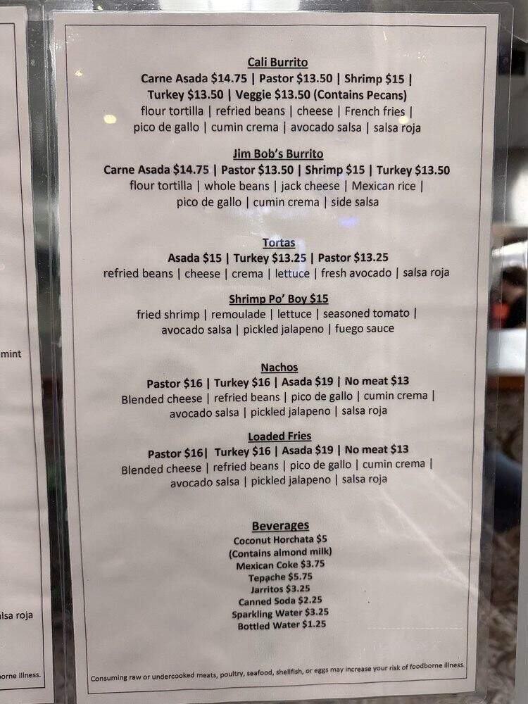 Tigres Fuego - Redondo Beach, CA menu_pic