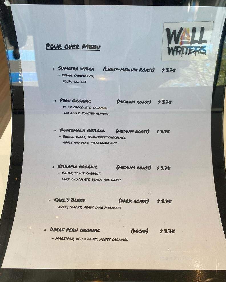 Wall Writers Coffee - Irvine, CA menu_pic
