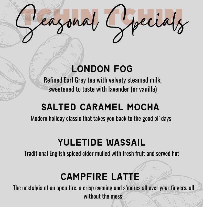 Tchin Tchin Coffee Roasters - Buford, GA menu_pic
