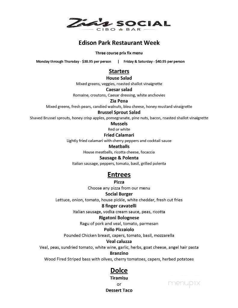 Zia's Social - Chicago, IL menu_pic