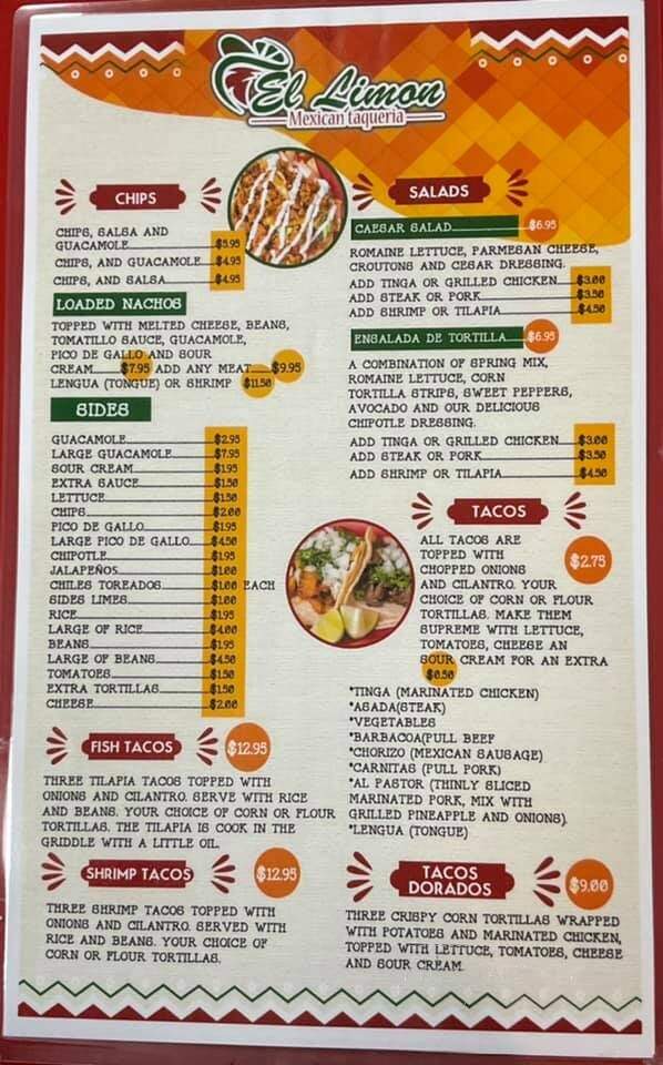 El Limon Pottstown - Stowe, PA menu_pic