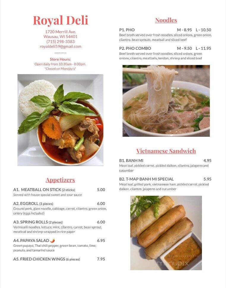 Royal Deli - Wausau, WI menu_pic