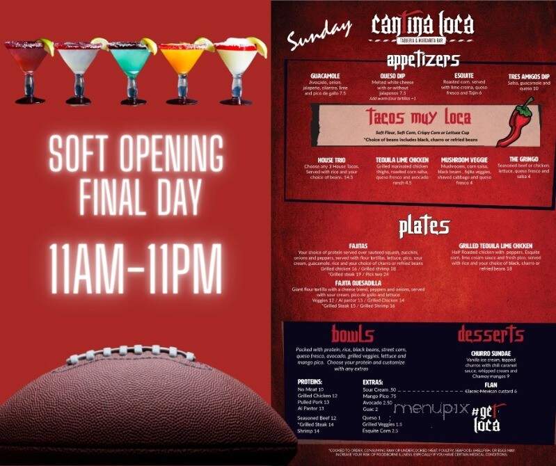 Cantina Loca - Sugar Hill, GA menu_pic