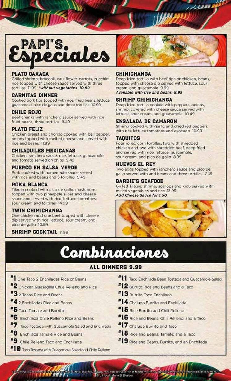 El Rey Papis - King City, MO menu_pic
