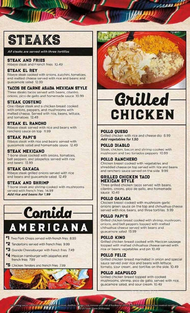 El Rey Papis - King City, MO menu_pic