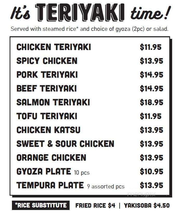 Teriyaki Time - Lacey, WA menu_pic