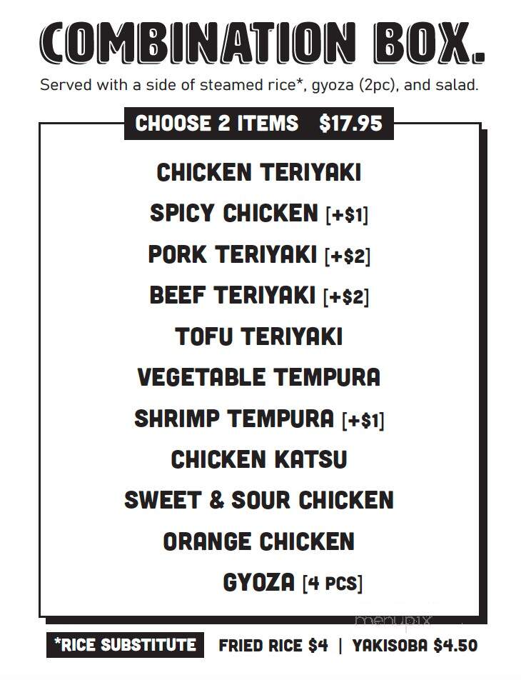 Teriyaki Time - Lacey, WA menu_pic