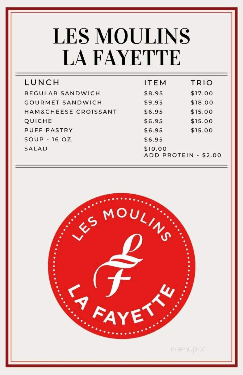 Les Moulins La Fayette - Edmonton, AB menu_pic