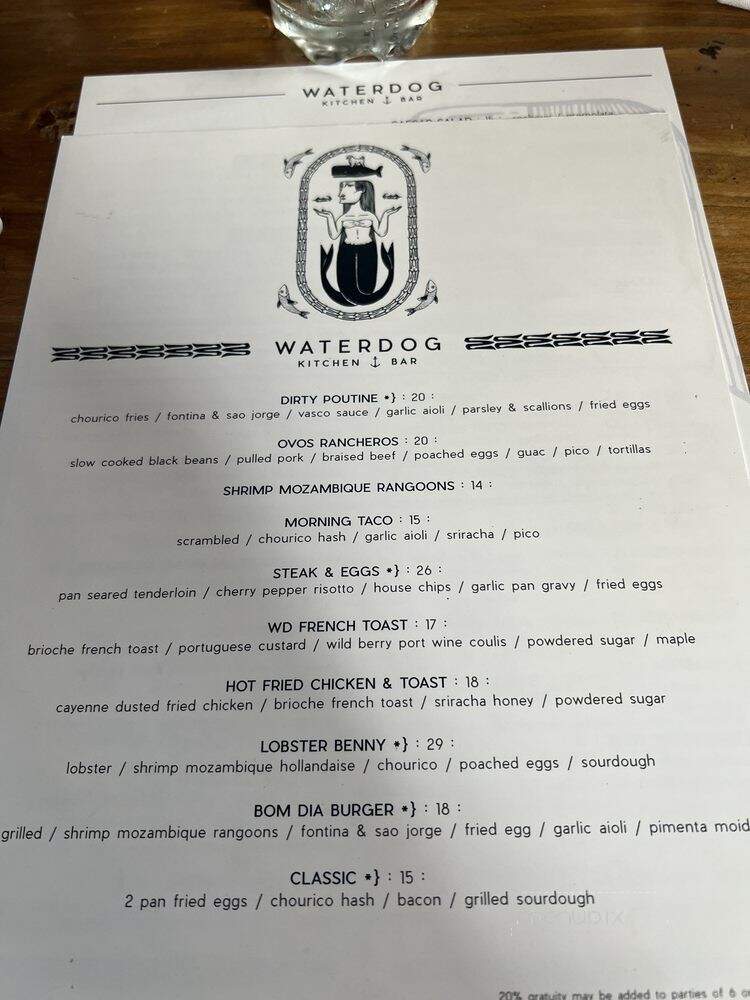 Waterdog Kitchen + Bar - Warren, RI menu_pic