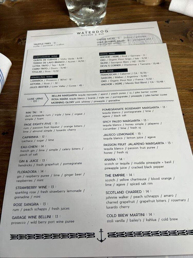 Waterdog Kitchen + Bar - Warren, RI menu_pic