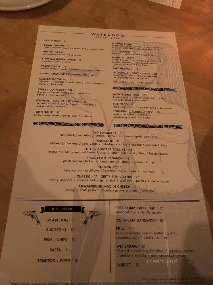 Waterdog Kitchen + Bar - Warren, RI menu_pic