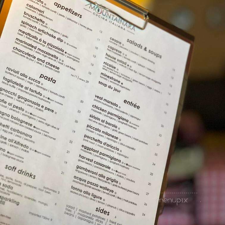 Mountainara Cucina Italiana - Woodland Park, CO menu_pic