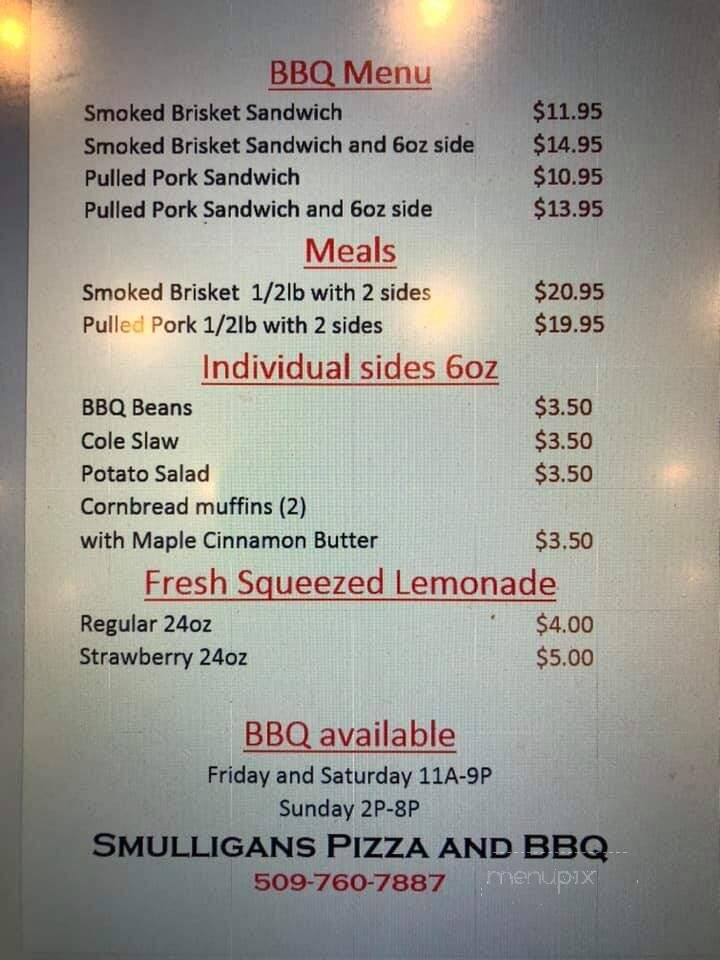 Smulligan's Pizza & BBQ - Moses Lake, WA menu_pic
