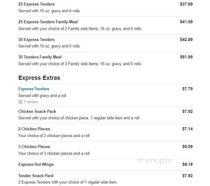 Chicken Express - Anna, TX menu_pic
