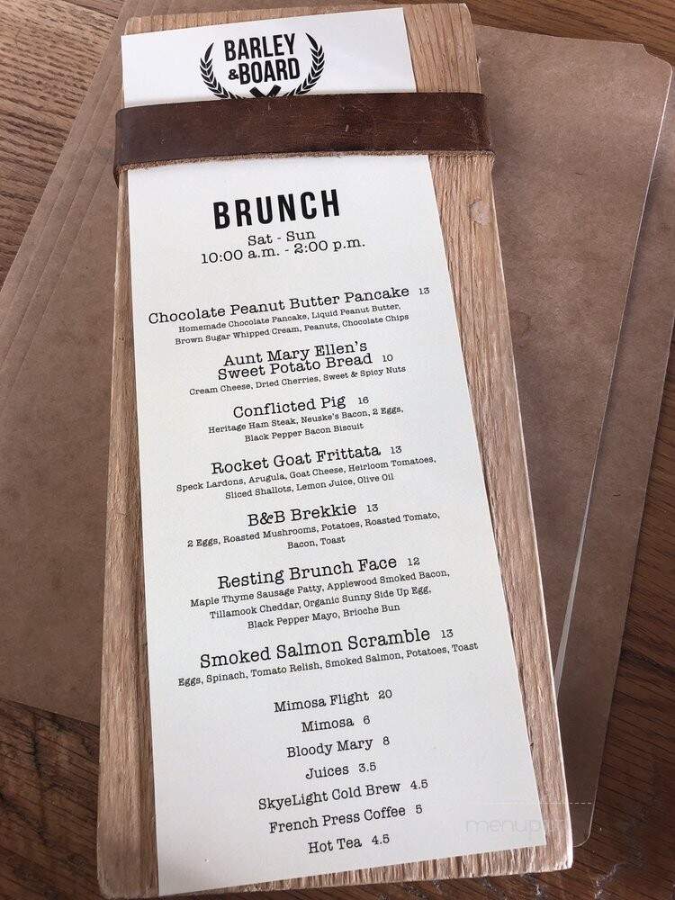 Barley and Board - Denton, TX menu_pic