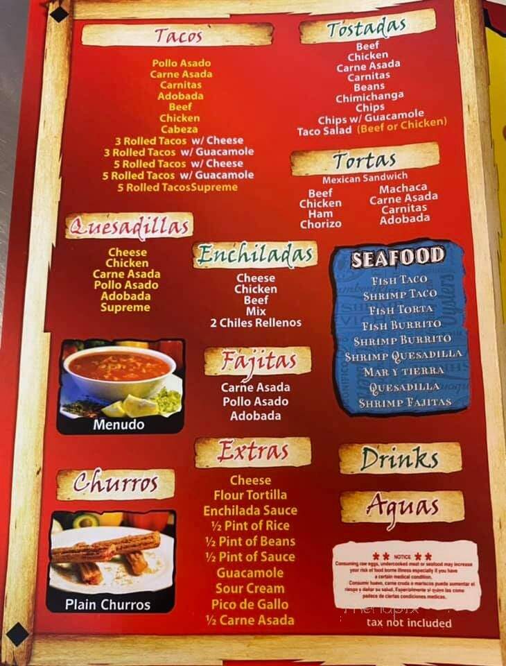 Alibertos Mexican Food - Maricopa, AZ menu_pic